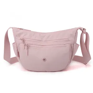 Women Casual Nylon Crossbody Bag Lightweight Multi-Pocket Large Capacity Waterproof Single Shoulder Commuting Handbag