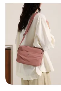 Women's casual nylon crossbody shoulder bag, stylish waterproof daily purse for summer.