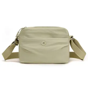 Women casual nylon crossbody bag water-resistant minimalist shoulder bag light green summer