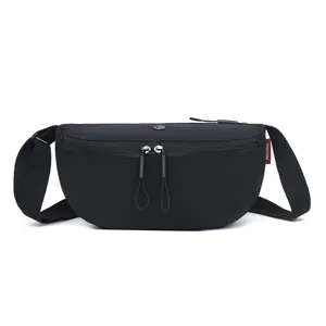 Casual Waterproof Nylon Crossbody Bag Lightweight Crescent Saddle Bag Daily Travel Shoulder Bag For Men Women