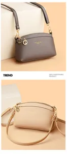 Women's PU leather shell crossbody bag with large capacity, chic daily commuting shoulder bag.