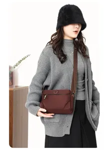 Casual women nylon crossbody bag detail view, lightweight waterproof practical small shoulder bag.