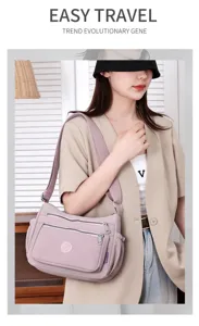 Women nylon crossbody bag multi-pocket casual shoulder bag stylish daily travel purse