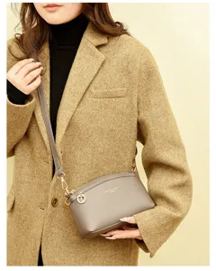 Stylish women shell cross body bag PU leather shoulder bag daily commute minimalist handbag