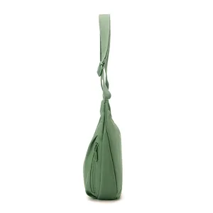 Nylon crossbody bag for women, lightweight waterproof shoulder bag, casual dumpling bag.
