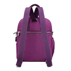 Mochila mujer nylon morada casual bolso escuela viaje diario ligero estilo moderno daypack