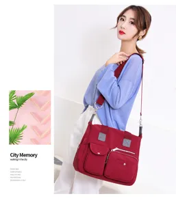 Stijlvolle dames nylon schoudertas grote capaciteit casual messenger tas reistas