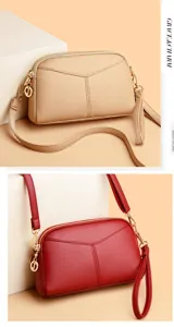 2025 Autumn Fashion Women PU Leather Shoulder Crossbody Bag Solid Color Phone Bag