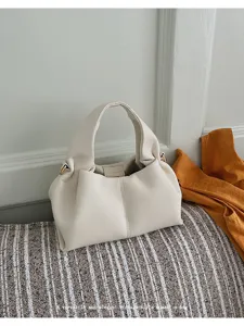 Vintage pleated cloud shoulder bag for women, elegant commuter crossbody handbag daily use.