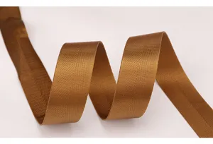 Durable brown nylon webbing strap for backpack and bag making, strong woven strap material.