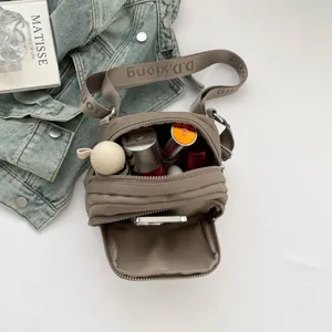 Casual nylon crossbody shoulder bag, versatile daily commuter bag with multi zip pockets.