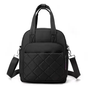 Womens Casual Nylon Backpack Waterproof Quilted Stitching Travel School Bag Fashion Lightweight Daypack For Daily Use