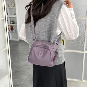 Lightweight nylon crossbody bag casual versatile single shoulder bag for daily commuting shell bag