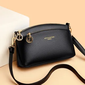 Women's PU Leather Crossbody Bag Casual Solid Color Shell Shoulder Bag Commuter Fashion Handbag Purse For Daily Work