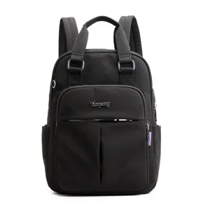 Women Casual Nylon Backpack Large Capacity School Bookbag College Travel Laptop Backpack With USB Charging Port