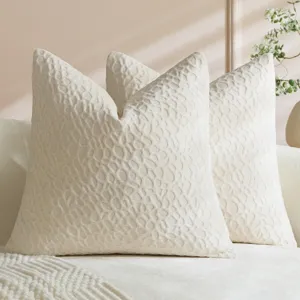 Soft Thickened Chenille Plum Pattern Pillowcase Polyester Solid Textured Cushion Cover For Sofa Living Room Home Decor
