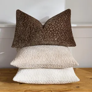 Moderno Minimalista Color Sólido Chenille Funda de Cojín Suave Funda de Cojín Texturizada para Sala de Estar Dormitorio