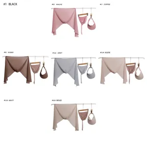 Set da 3 pezzi in tinta unita con sciarpa in chiffon cuffia e visiera parasole