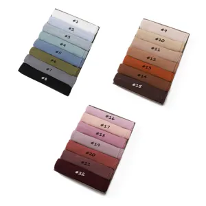 Solid color silver silk chiffon scarf with fine pleats, versatile long hijab and shawl for women.