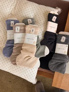 Chunky knit wool pile socks for women winter warm slouch hosiery ins style cozy wear