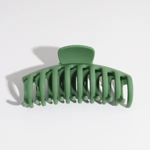 Pinza de pelo mate verde grande clip tiburón accesorio para el cabello estilo diario.