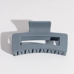 Pinza de pelo gris mate, pinza rectangular simple para el peinado diario y el baño.