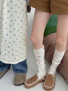 Chaussettes longues à volants d'ours mignon japonais rétro décontracté jambières vêtement