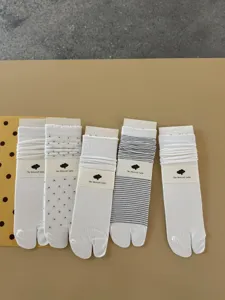 Cute split toe stackable cotton socks with various patterns and designs for daily wear