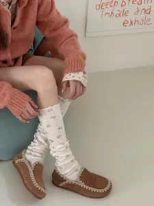 Jambières mignons d'ours japonais chaussettes à étrier à pois doux mode confortables