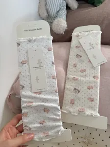 Jambières mignonnes style japonais pois ours chaussettes tricotées douces automne chic