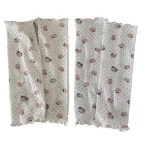 Jolies jambières en tricot à motif d'ours et pois style japonais douces chaussettes d'automne.