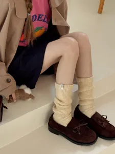 Merino wool thick knit slouch socks leg warmers for women autumn winter warm cozy casual daily.