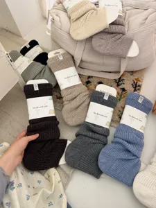 Cozy knit slouch socks warm winter leg warmers soft wool blend stylish casual hosiery