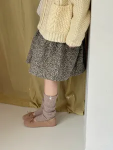 IOULOR Merino Wool Leg Warmers Winter Thickened Solid Color Korean Style Socks Wear