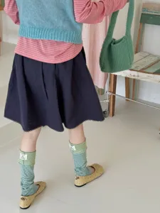 Korean style color-blocking layered stirrup socks retro striped spliced women socks