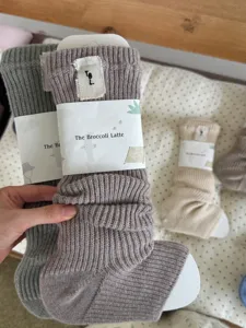 Cozy thick knit wool slouch socks for women, stylish Japanese winter warm leg warmers.