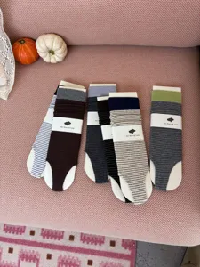 Striped stirrup socks for women, autumn and winter breathable comfortable casual hosiery.
