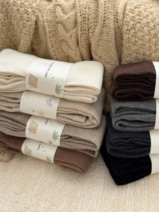 Cozy winter woolen tights thermal warm solid color knitted stockings multi-color set