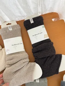 Cozy wool knit leg warmers winter thick warm solid color stacked socks accessory new