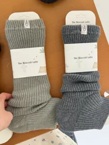 Thick warm wool knit leg warmers winter cozy solid color socks for women daily wear