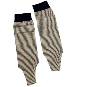 Striped stirrup socks women autumn winter fashion casual breathable cotton blend leg warmers