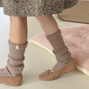 Thick wool leg warmers for women winter cozy slouch socks solid color casual footwear boot cuffs