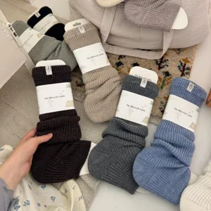 Cozy knit slouch socks boot cuffs winter warm thick woolen stockings multi color set