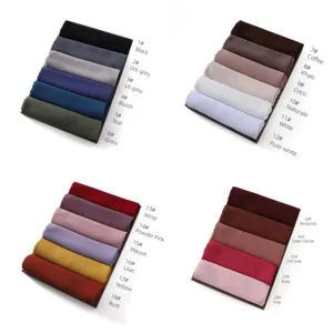 Einfarbiger Perlen Chiffon langer Schal Hijab Mehrfarbige Auswahl für elegante Damen Mode