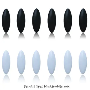 Matte schwarz weisse Kunststoff Sicherheitsnadeln 12er Set, einfache Schal und Kopftuch Clips.
