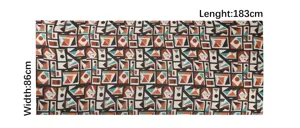 Trendy color block geometric long scarf slub cotton patchwork shawl for women and daily wear