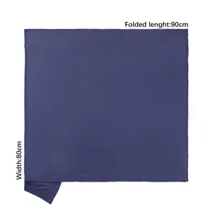 Detailed view of solid color mercerized cotton tube hat scarf, showing 90x80cm dimensions.