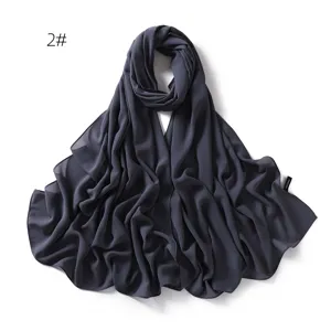 Einfarbiges Perl-Chiffon Langtuch für Damen, weich, fließend und atmungsaktiver Damenschal.