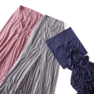 Solid color mercerized cotton long scarf tube cap, breathable and stretchy daily wear for women.
