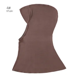 Solid color mercerized cotton breathable neck guard hijab cap for women daily wear